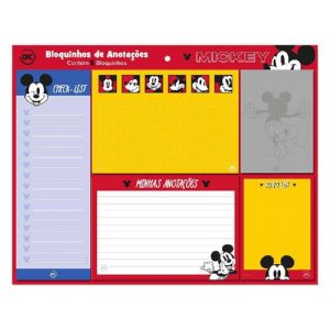 Kit Bloquinhos de Anotações Mickey Mouse Para Caderno Smart 20 Folhas 90grs Dac 3759