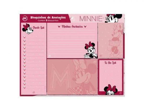 Kit Bloquinhos de Anotações Minnie Mouse 20 Folhas 90grs Dac 3776