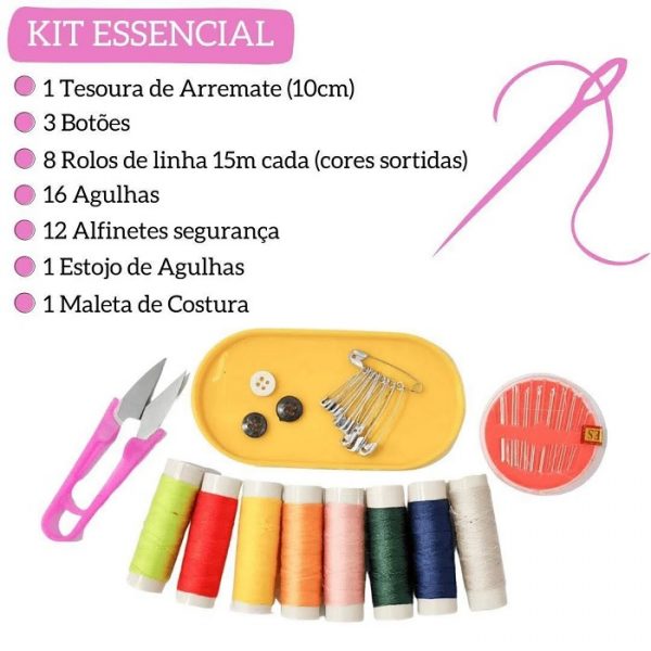 Kit De Costura 31 Peças Maleta Plástico Art House