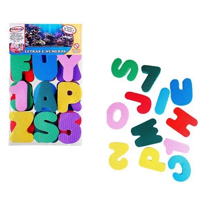 Kit E.V.A Letras e Números Gigantes Fofas e Coloridas com 36 Peças ...