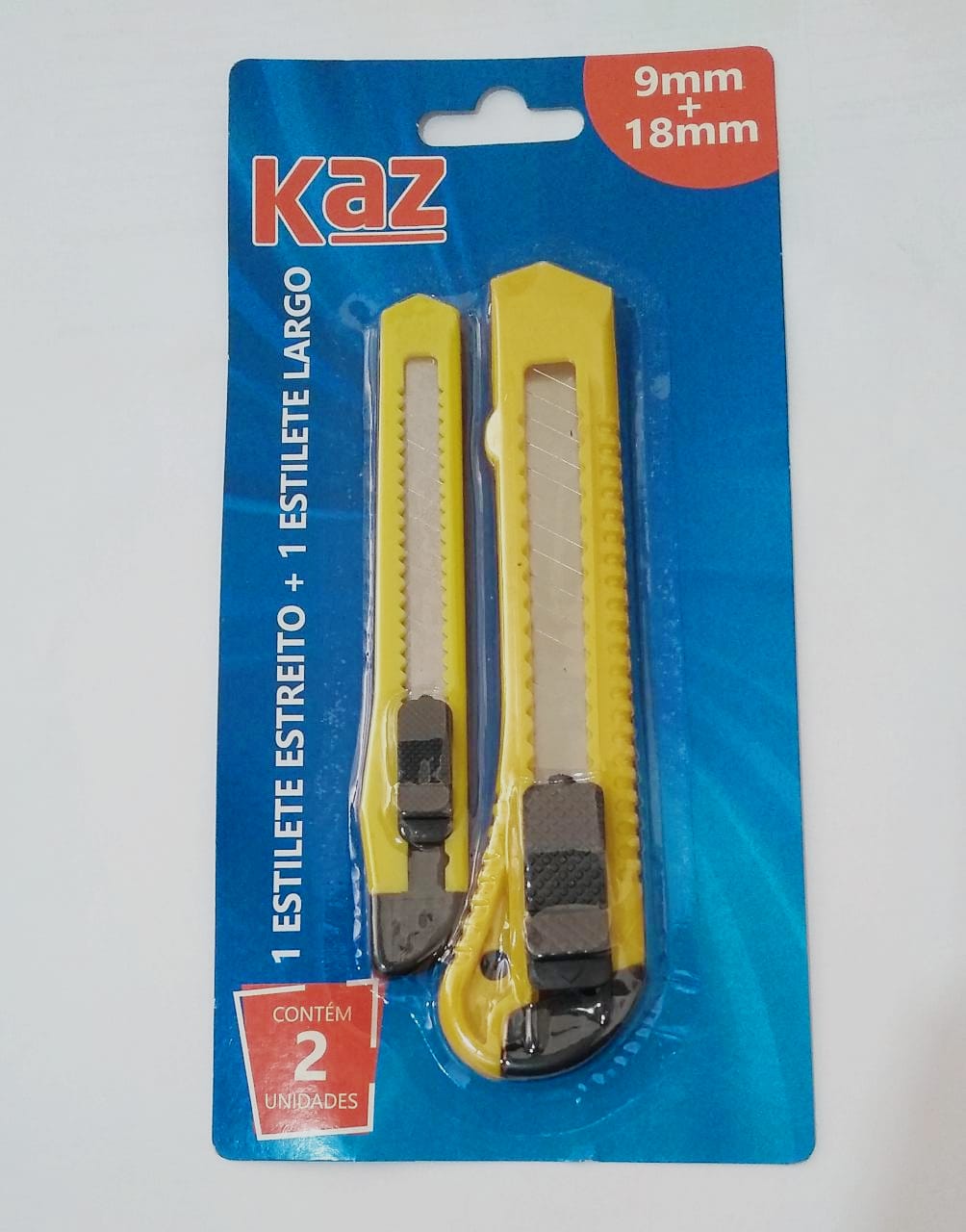 Kit Estilete Largo 18mm + Estreito 09mm - Kaz KZ1146BL