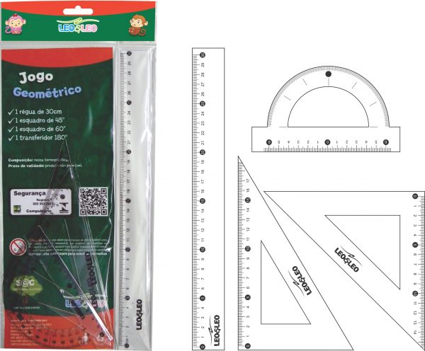 KIT GEOMETRICO 1 GRAU LEOLEO 4 PECAS 4463