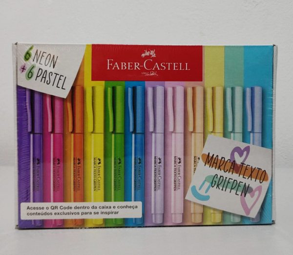 Kit Grifpen Faber Castell Caneta Marca Texto 12 Peças KIT/MTZF