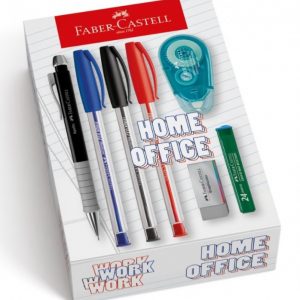 Kit Home Office Faber Castell Lapiseira Caneta Borracha Grafite 7 Peças KIT/Home1