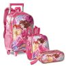 Kit Mochila Carrinho + Estojo + Lancheira Clio Style Princesas Mágicas PR3527K