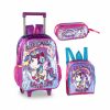 Kit Mochila Carrinho + Estojo + Lancheira Clio Style Unicórnio UN3517K