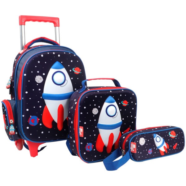 Lancheira Infantil Yins Kids Robo/Foguete 3D Sortidos YS42078LA