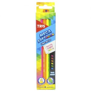 Lapis de Cor com 6 cores Neon Mega Softcolor Tris