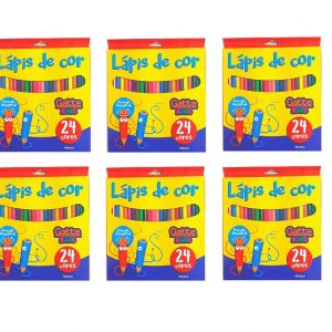 Lapis De Cor Gatte Kids Hexagonal 24 Cores 10002 Pacote C/6 Unidades