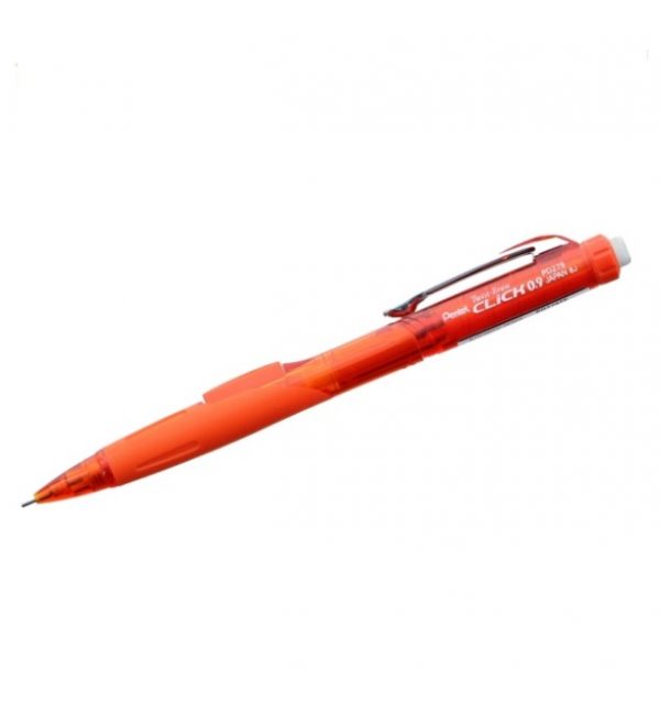 Lapiseira Pentel Twist Erase 0.9mm Cristal Laranja Click PD279TF