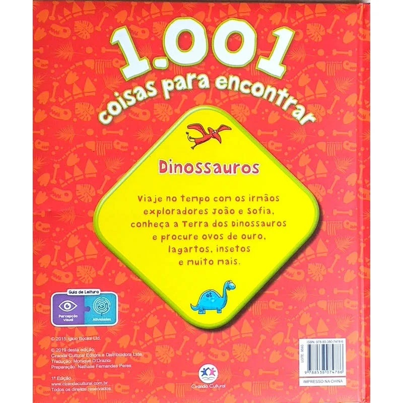 Livro infantil 1.001 coisa para encontrar - Dinossauros