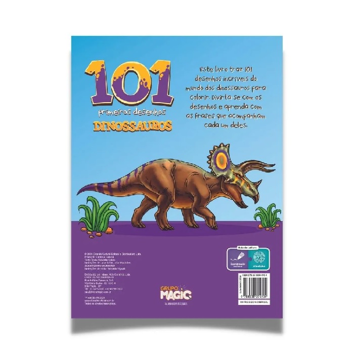 Livro Infantil Colorindo Dinossauros Ciranda Cultural - Papelaria