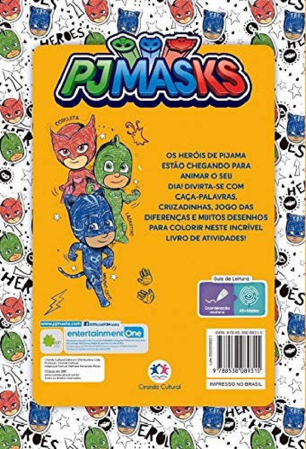 Livro Infantil 365 Atividades e Desenhos Para Colorir PJ Masks Ciranda Cultural