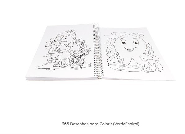 Livro Infantil Com 365 Desenhos Para Colorir Capa C/ Glitter