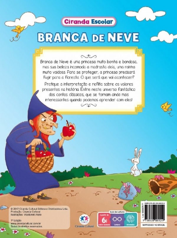 Livro Infantil Ciranda Escolar Branca De Neve Ciranda Cultural