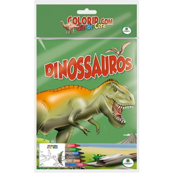 Livro Infantil Colorir com Giz de Cera: Dinossauros Brasileitura 1156470