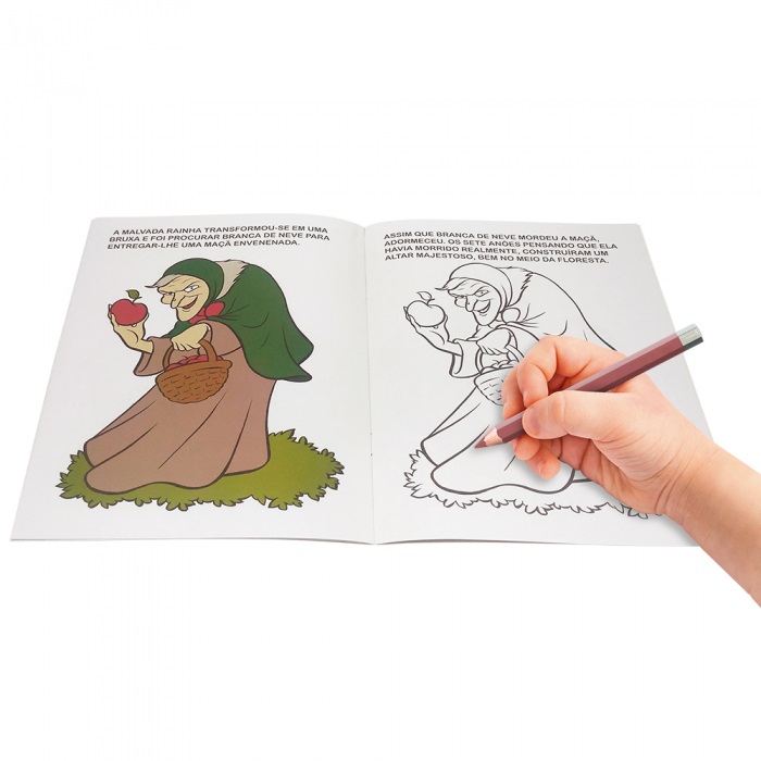 Livro Infantil Contos de Fadas Para Colorir: Branca de Neve Todo Livro 734985