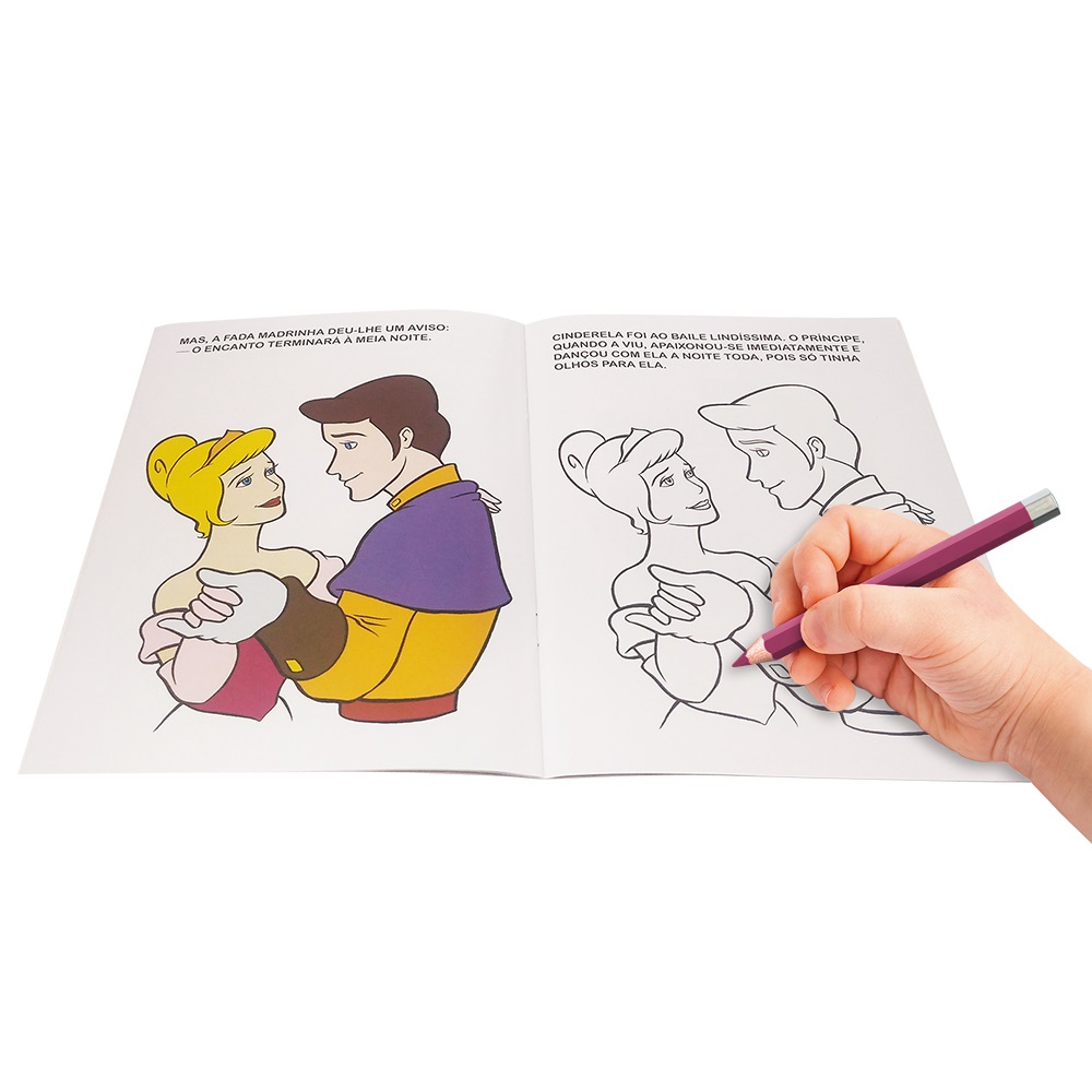 Livro Infantil Contos de fadas para colorir: Cinderela Todo Livro 899127