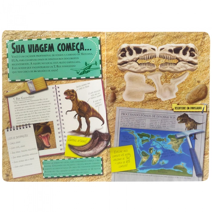 Livro Dinossauros Com Modelo para Montar Livro Educativo Infantil