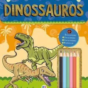 Livro Infantil Dinossauros Com Maletinha De Atividades Para Colorir Ciranda Cultural