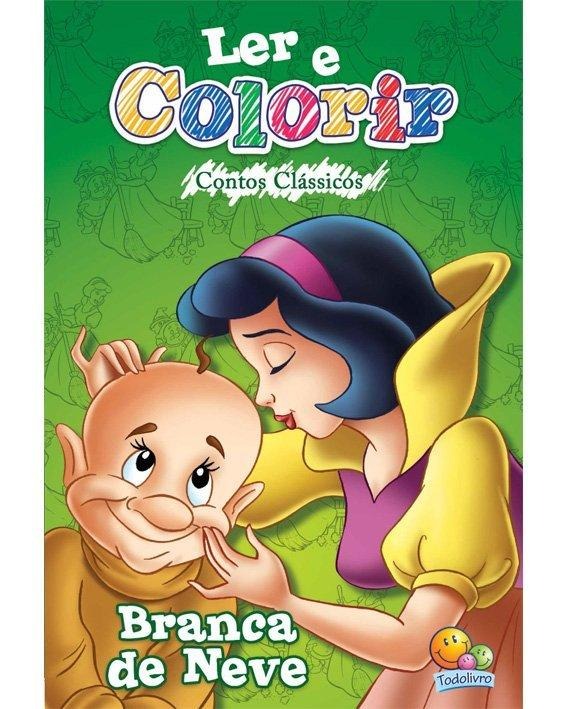 Livro Livro Ler e colorir Contos Clássicos Branca de Neve Papelaria Criativa