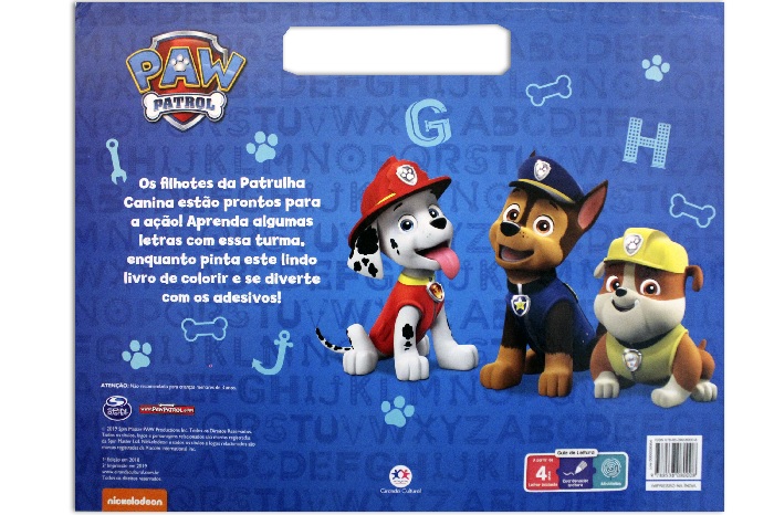 Livro Blocão Infantil P/ Colorir Patrulha Canina Magic Kids