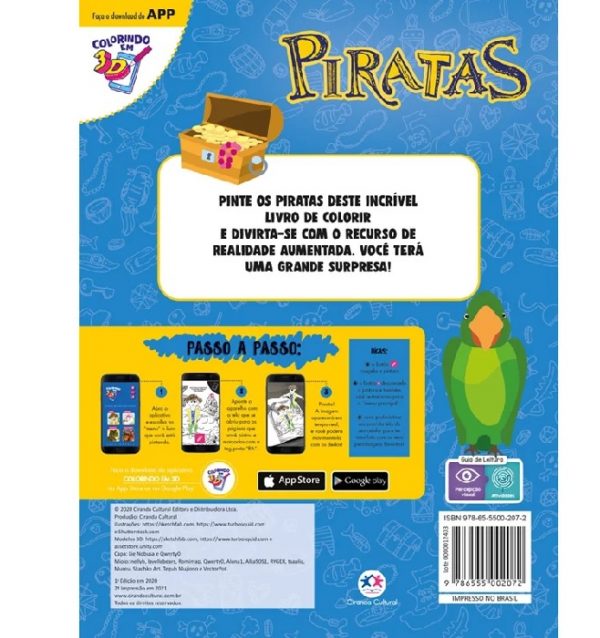 Livro Infantil Piratas Lendo e Colorindo Ciranda Cultural