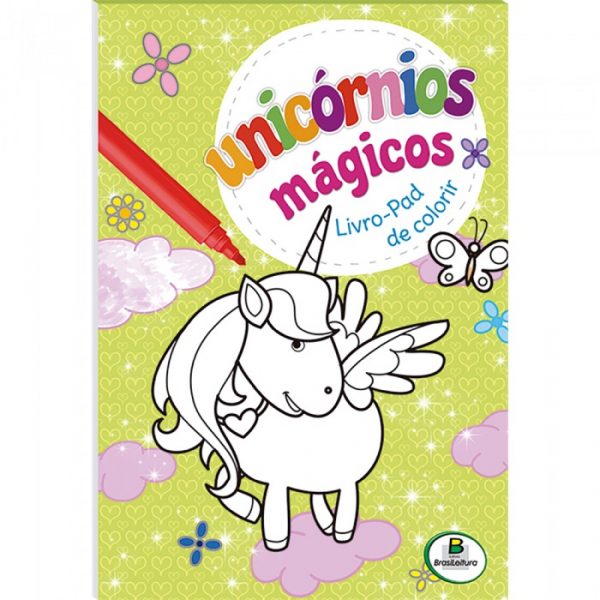 Livro Infantil Unicórnios Mágicos - Livro-pad de Colorir (Verde) Brasileitura 1156608