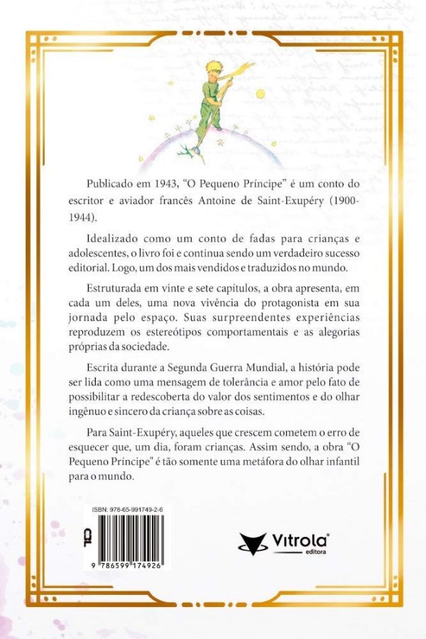 Livro Literatura O Pequeno Príncipe Editora Vitrola