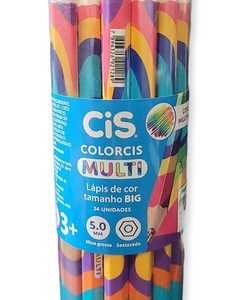 Lápis De Cor Cis Jumbo Grafite Multi Color Misturinha C/24 Unidades 194000