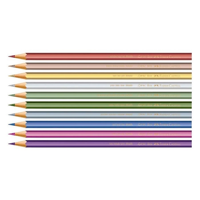 Lápis De Cor Faber Castell 24 Cores Estojo Lata 10 Pastel + 4 Neon + 10 Metallic KIT/CORES