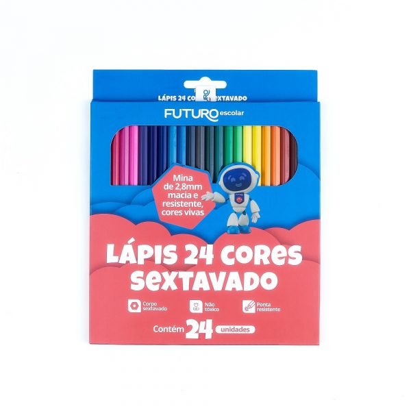 Lápis De Cor Futuro 24 Cores Sextavado FE092208