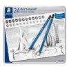 Lápis Lumograph Staedtler 24 Graduações Preto Estojo Metal 100G24