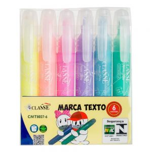 MARCA TEXTO CLASSE 06 CORES PASTEL CMT80276