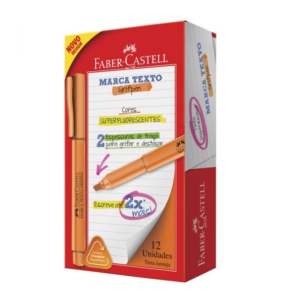 Marca Texto Faber Castell Grifpen Laranja MT/LAZF C/12 Unidades