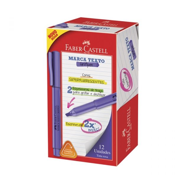 Marca Texto Faber Castell Grifpen Roxo MTRXZF C/12 Unidades