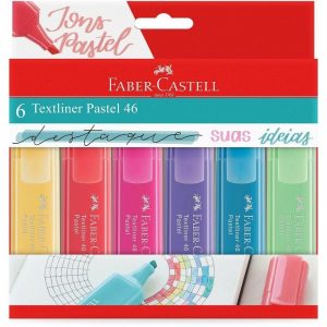 MARCA TEXTO FABER CASTELL TEXTLINER 46 06 CORES PASTEL MT/15466