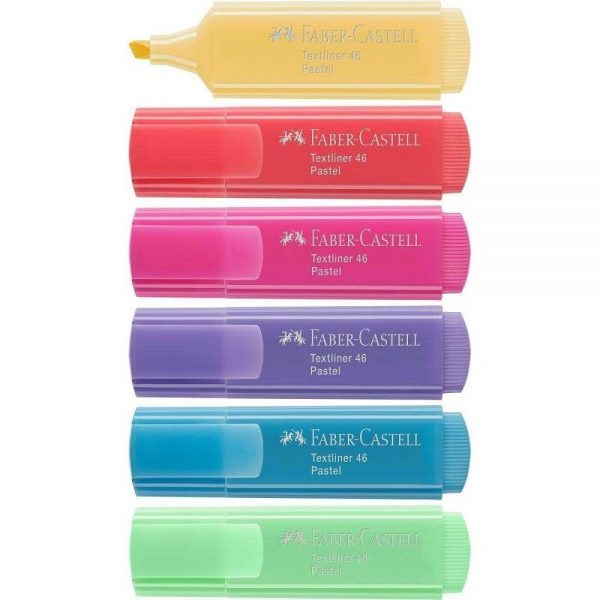 MARCA TEXTO FABER CASTELL TEXTLINER 46 06 CORES PASTEL MT/15466