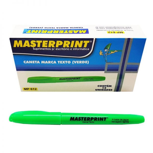 MARCA TEXTO MASTERPRINT VERDE MP612 CX12