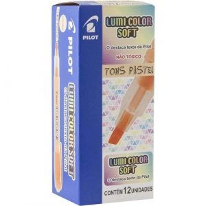 Marca Texto Pilot Lumi Color Soft Laranja Tons Pastel C/12 Unidades