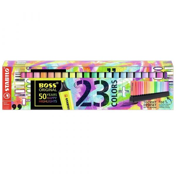 Marca Texto Stabilo Boss 23 Cores + Deskset 580901