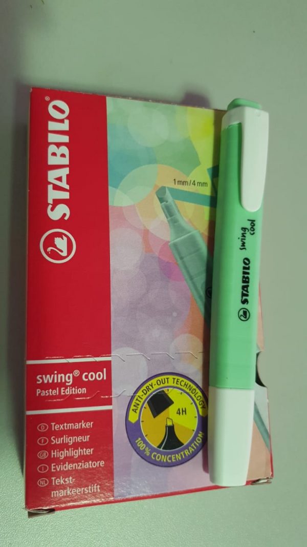 Marca Texto Stabilo Swing Cool Verde Pastel 275/116 C/10 Unidades