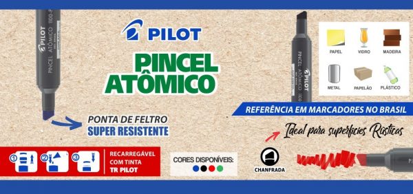Marcador Permanente Pilot 1100-P Preto c/ 12 unidades