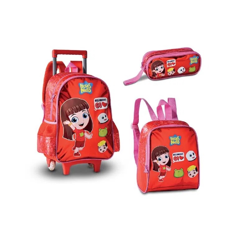 Comprar Conjunto Mochila Escolar holográfica Luluca + Estojo + Lancheira -  Brinquedos Para Crianças