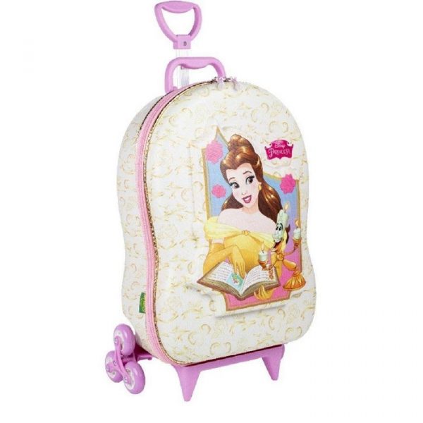 Mochila Com Rodinhas Diplomata Max Toy Princesa Bela 3D 3855GM22