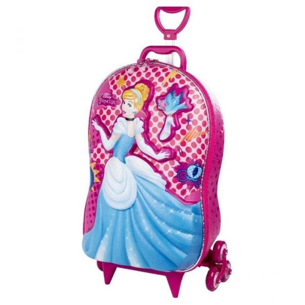 Mochila Com Rodinhas Diplomata Max Toy Princesa Cinderela 3D 3855HM22