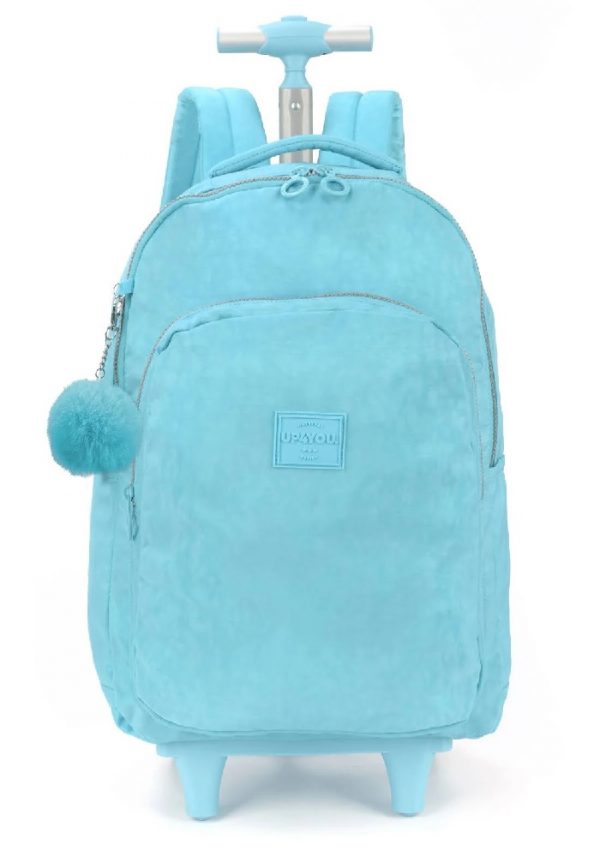 Mochila Com Rodinhas Luxcel UP4YOU Pompom Turquesa MC51610UPTQ