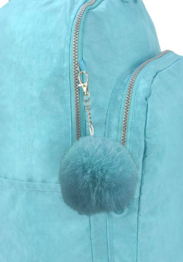 Mochila Com Rodinhas Luxcel UP4YOU Pompom Turquesa MC51610UPTQ