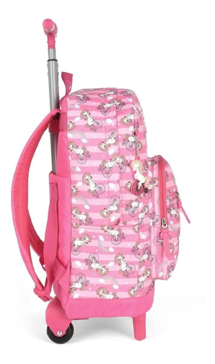 Mochila Com Rodinhas Luxcel UP4YOU Unicórnio Rosa MC51396UPRS