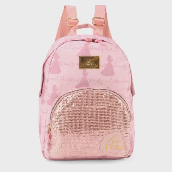 Mochila Costa Luxcel A Bela E A Fera Feminina Rosa MS46452PSRA